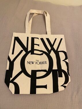 THE NEW YORKER Black & Cream Logo Tote Bag. New. No tags